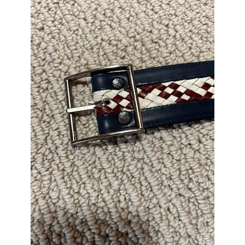 Vintage Wide Navy Steerhide Belt - 38‎ Inches Waist Size 32-34